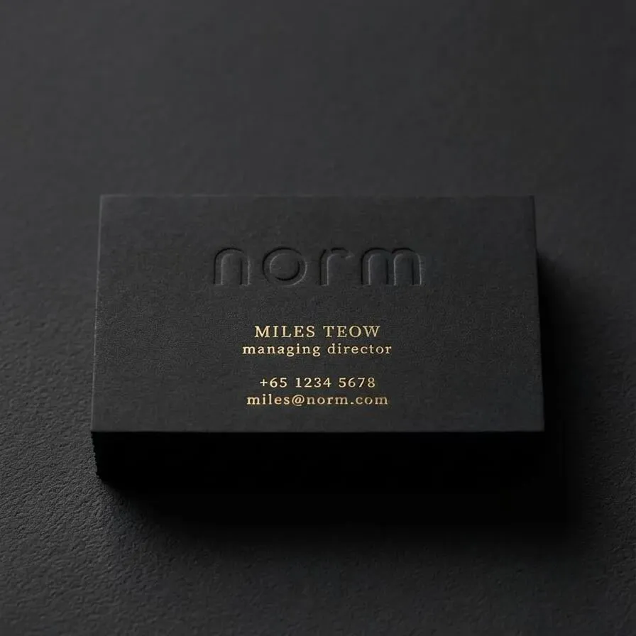 Black Cardstock Business Cards