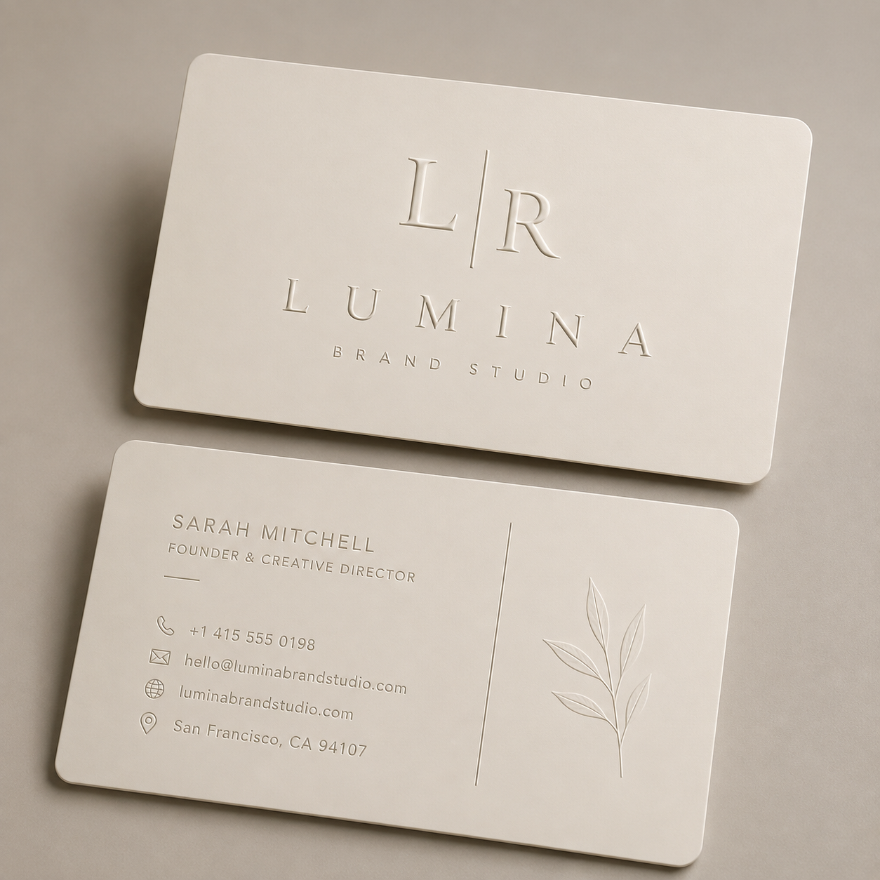 Embossed &amp; Debossed Business Cards