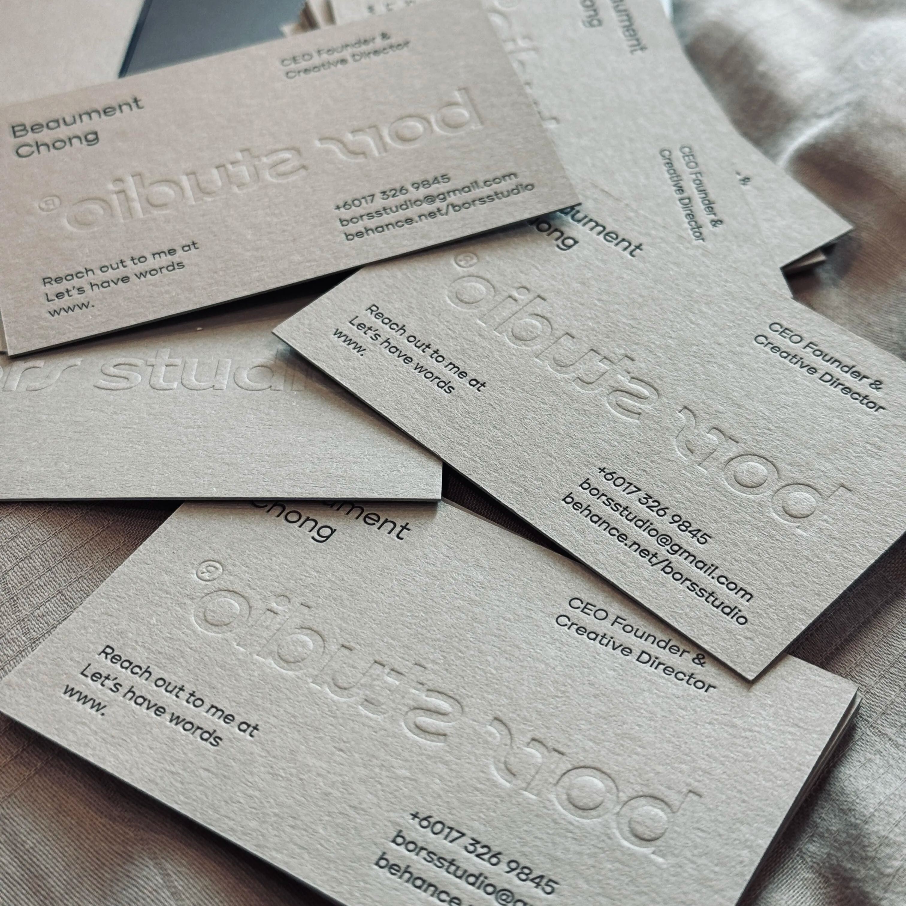 Premium Deep Embossed &amp; Debossed Business Cards