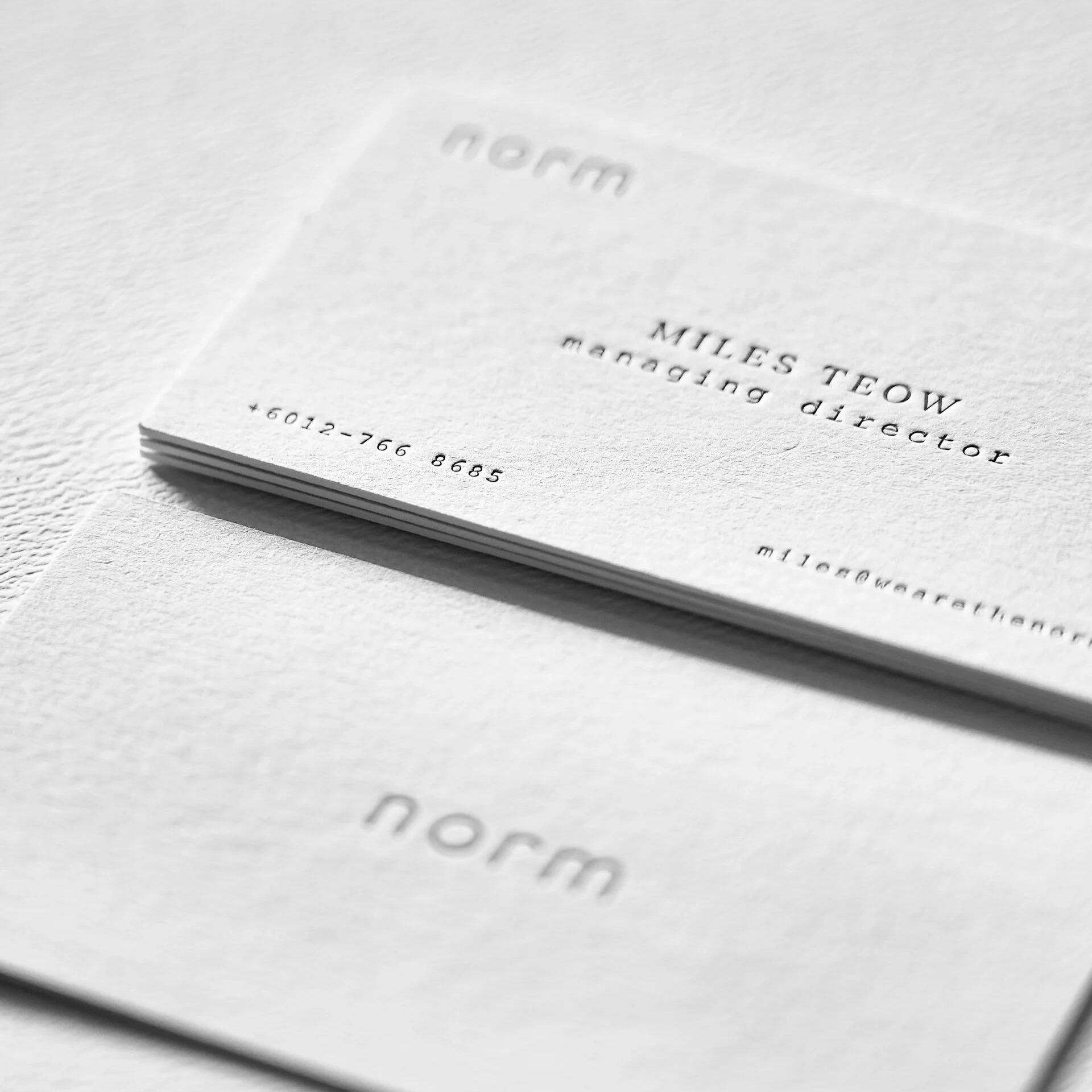 Premium Deep Embossed &amp; Debossed Business Cards